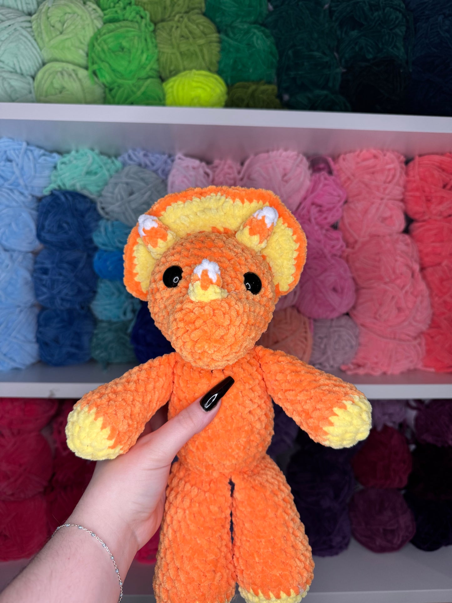 Crochet Candy Corn Triceratops