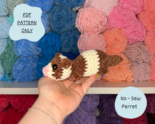 No - Sew Ferret PDF PATTERN | Beginner Friendly Crochet Pattern