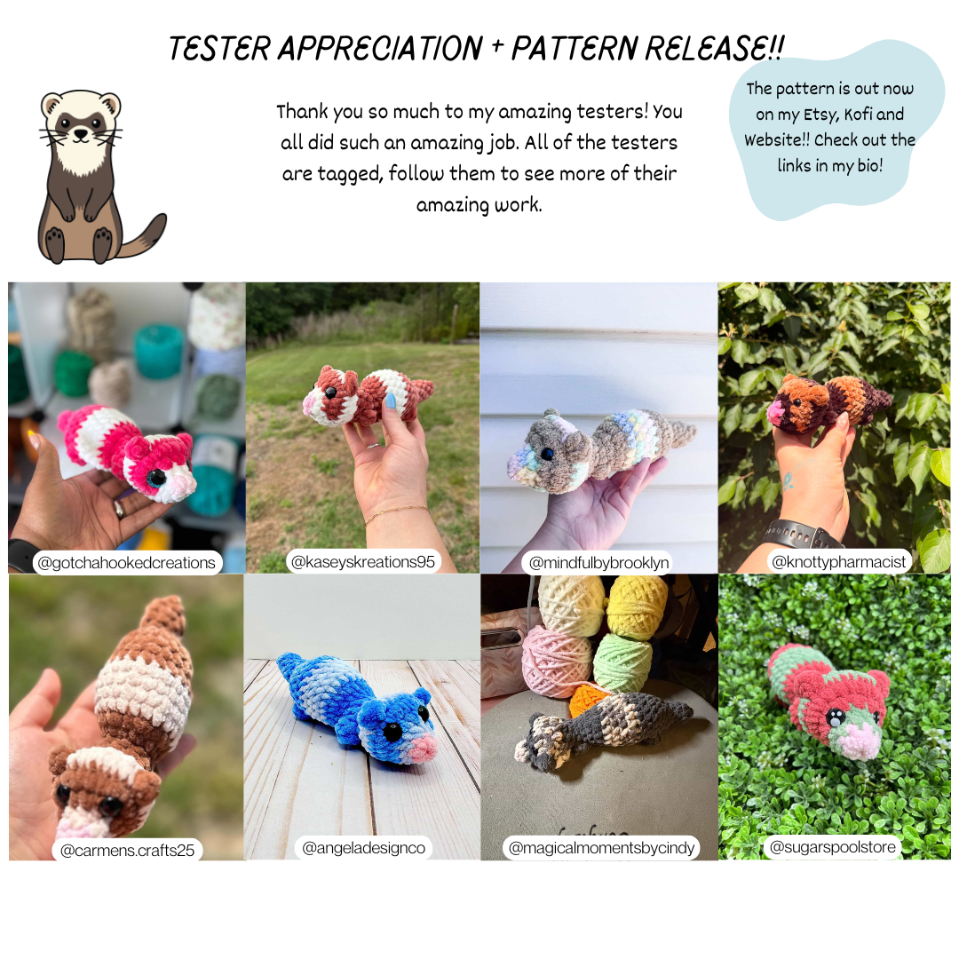 No - Sew Ferret PDF PATTERN | Beginner Friendly Crochet Pattern