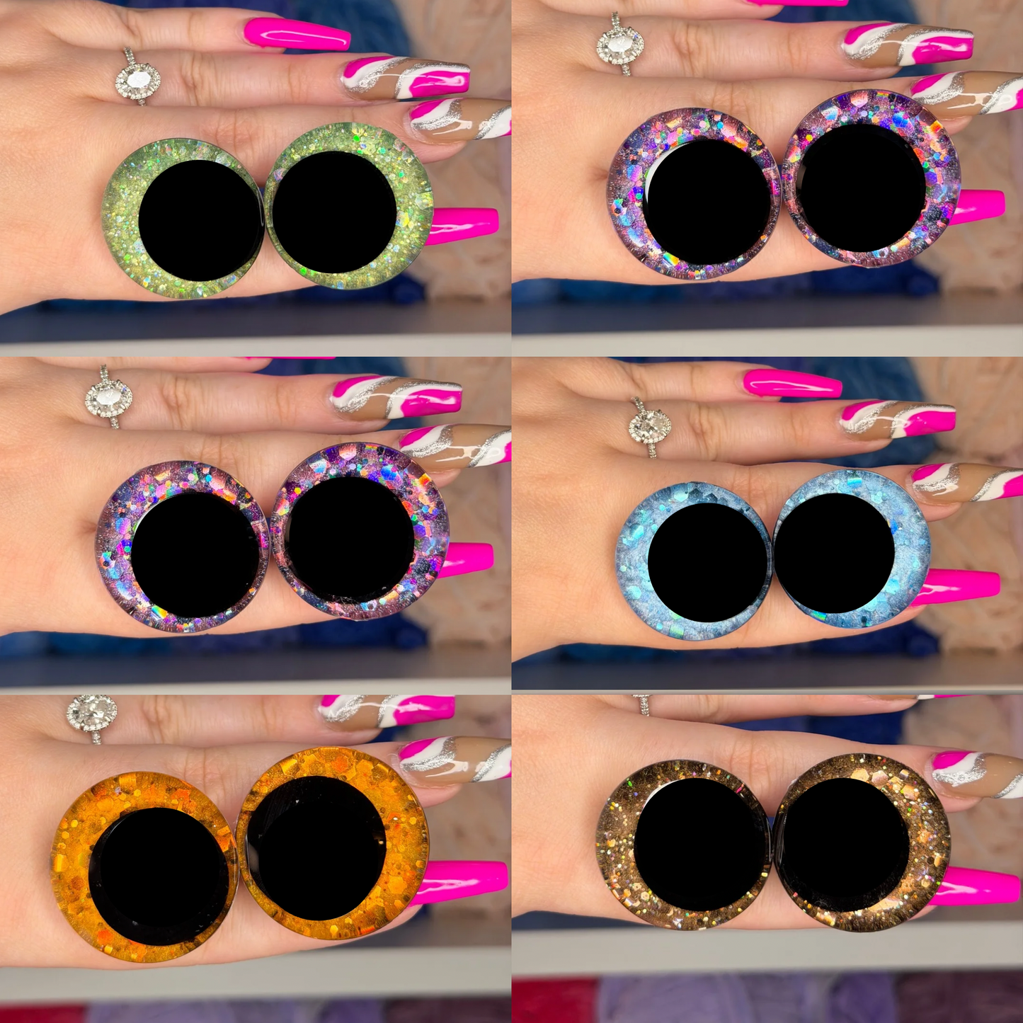 35mm Glitter Safety Eyes