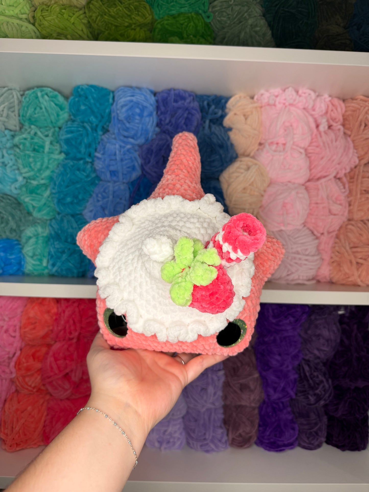 Crochet Strawberry Milkshake Stingray