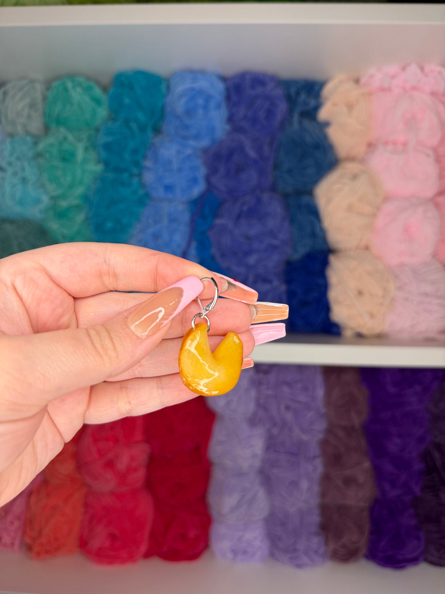 Fortune Cookie Stitch Marker, Keychain or Phone Charm