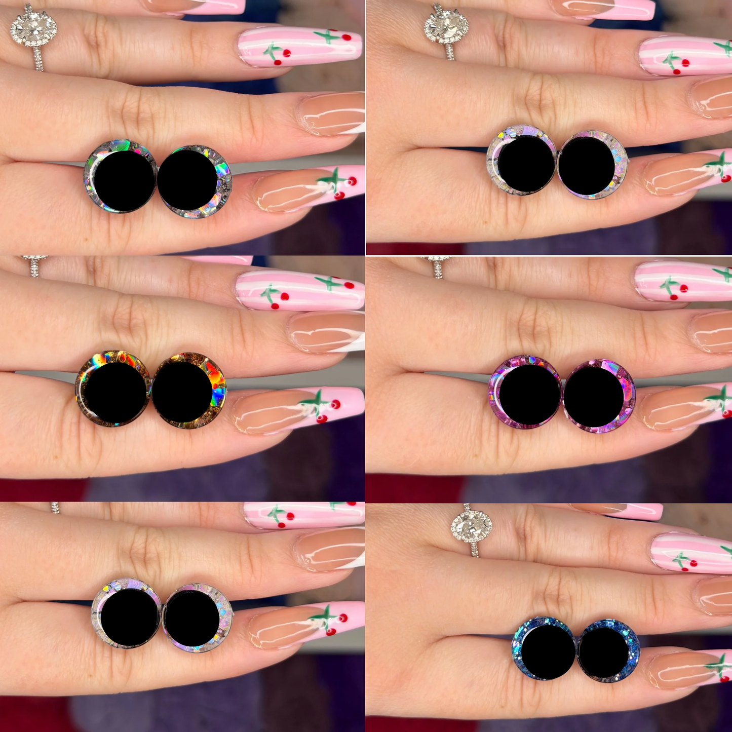 16mm Glitter Safety Eyes