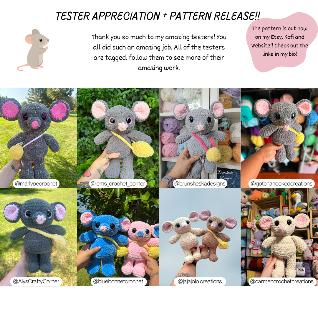 Low - Sew Mouse PDF PATTERN | Beginner Friendly Crochet Pattern