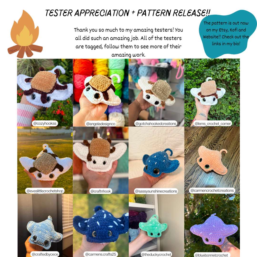 Low - Sew S'more Stingray PDF PATTERN | Beginner Friendly Crochet Pattern