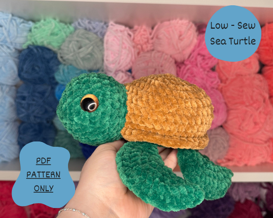 Low - Sew Sea Turtle  PDF PATTERN | Beginner Friendly Crochet Pattern