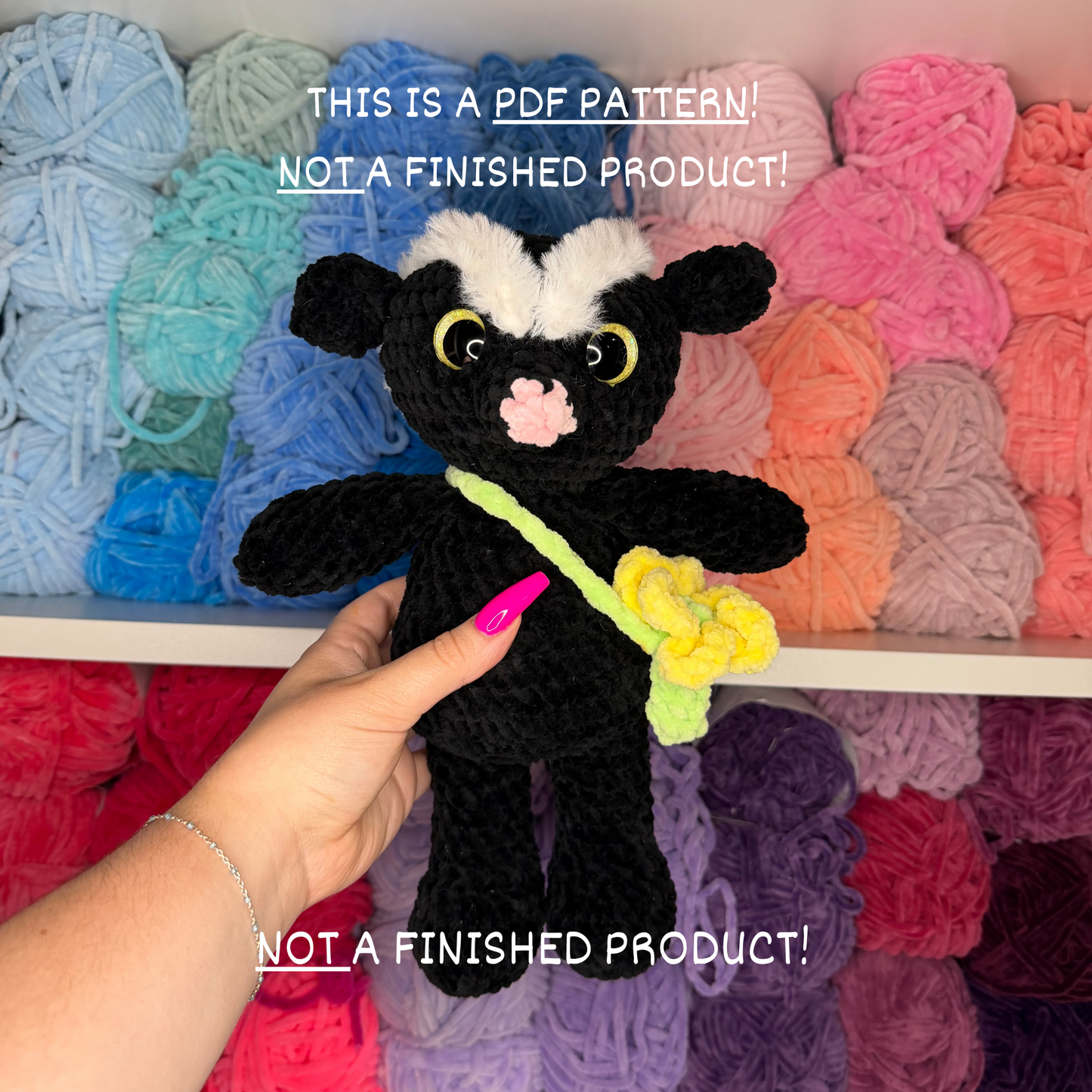 Low - Sew Skunk PDF PATTERN | Beginner Friendly Crochet Pattern