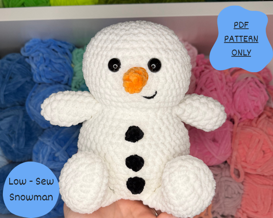 Low - Sew Snowman PDF PATTERN | Beginner Friendly Crochet Pattern