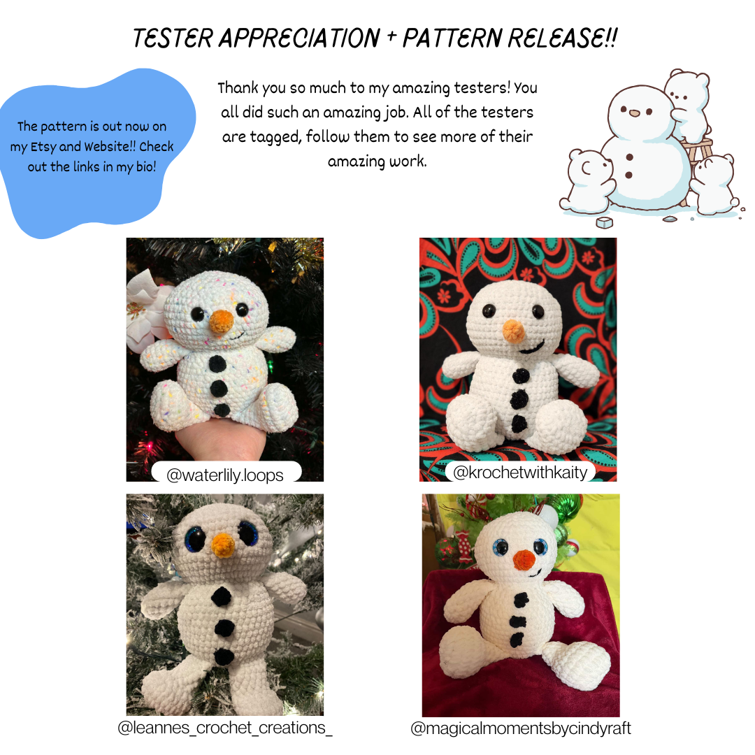 Low - Sew Snowman PDF PATTERN | Beginner Friendly Crochet Pattern